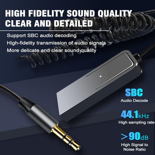 Bluetooth Aux Adapter for Car USB Aux Bluetooth 5.3 Adapter - size: T21