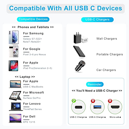 Rixmie Short 5-Inch USB-C to USB-C Cable, 100W PD, 20Gbps, 4K 60Hz