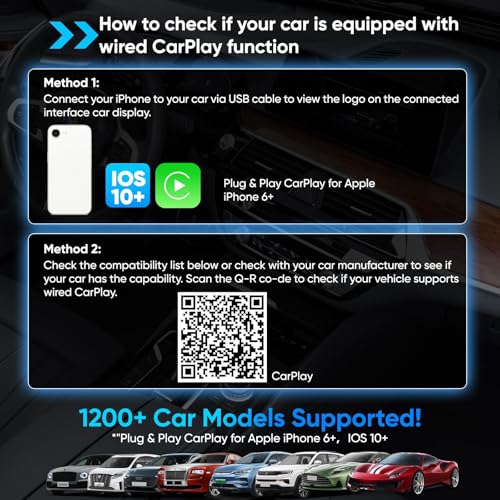 2026 Wireless Carplay Adapter for iPhone,Convert Wired to Wireless with One Click Multi Device Switch,Auto-Connect,No Delay for Cars 2018+ with Built-in Carplay (with Buttons) - style: With buttons