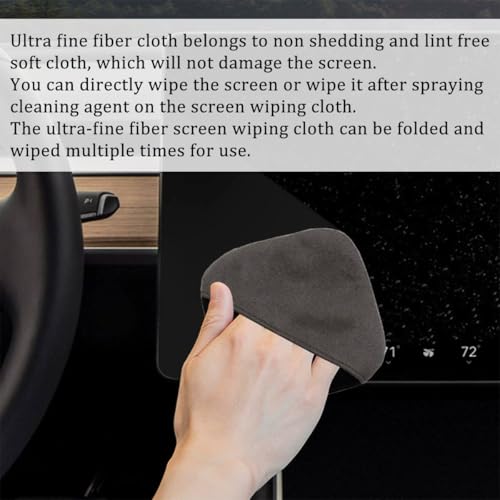 Car Screen Cleaner Pad, Microfiber Foldable Square Vehicle Dashboard LCD Display Cleaner Wipe Cloth, Reusable Auto Interior Touch Screen Cleaning Mat, Universal Fit (Green/Gray) - color: Green/Gray