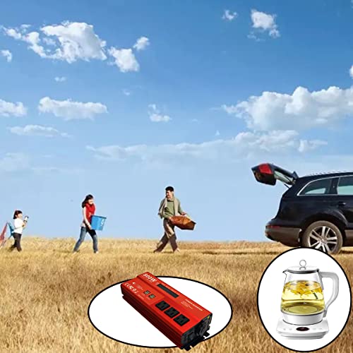 800W Peak 1600W Power inverters for Vehicles,Peak 1600 watt, Car 12V DC to 110V AC Converter 4x2.4A USB Ports Car Charger with 1 Cigarette Lighter Ports,LCD Digital Display - size: 800W