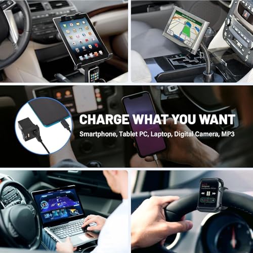 Anina Dual USB Car Charge Port for Toyota, Square Power Socket Adapter with Blue Light, USB Dashboard Mount Module, Vehicle USB Plug for 2009-2019 Toyota Corolla RAV4 Camry Highlander Prado