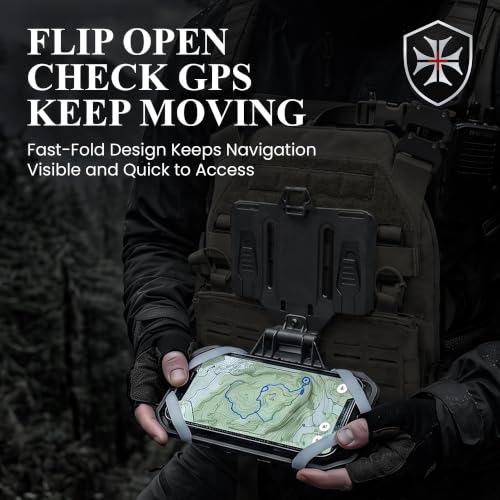 Pathfinder Universal MOLLE Phone, Navigation and GPS Rig – Folding Tactical Phone Holder for Tactical Vests, Chest Rigs, and Backpacks, Fits Devices 3.5" to 6.75" - Tactical Black - color: Tactical Black