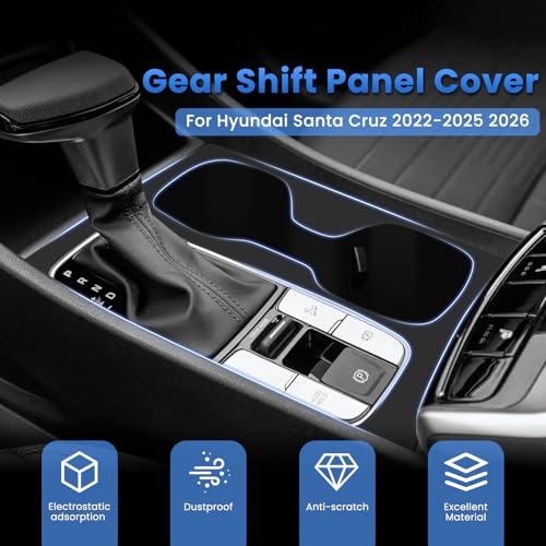 Autorder Silicone 2-in-1 Cup Holder for 2022-2026 Hyundai Santa Cruz Accessories Silicone Center Console CupHolder Insert with Gear Shift Panel Cover Dust & Scratch Resistant All-Around Protection - size: 2022-2026 Hyundai Santa