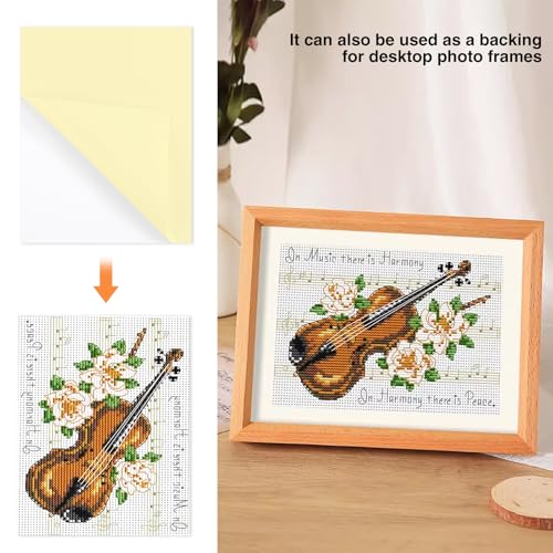 AXELIP Self Stick Mounting Board 9 X 12 inch 2mm Thickness, for Cross Stitch, Photo Frame Backing (4 Pack) - size: 9 x 12 in