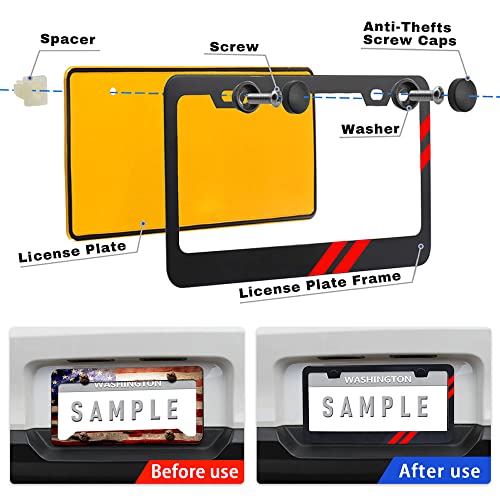 2 PCS Matte License Plate Frames fit for All Dodge - size: For Dodge