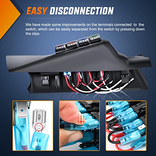 Nilight A-Pillar Switch Pod 12V Pre-Wired for Wrangler JK JKU 2011-2018 - color: A-Pillar Switch Pod