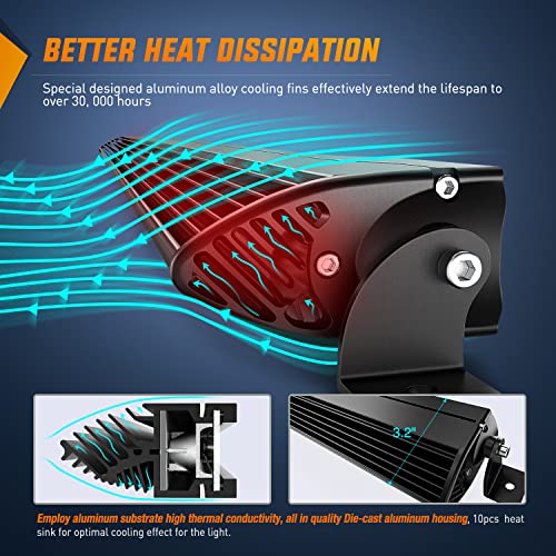 Nilight LED Light Bar Amber 2Pcs 7 Inch 30W Spot 3000LM Super Slim 3D Driving Fog Off Road Work Lights Pods for Trucks Pickup SUV ATV UTV Boat 4x4 Van Camper- 2 Style Mounting - color: Amber 30W Spot 3000LM