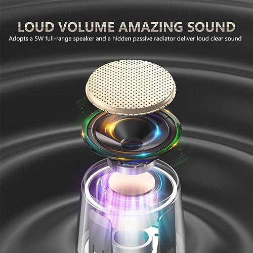 INSMY Small Bluetooth Speaker, Waterproof Mini Portable Wireless Speakers - color: Gold