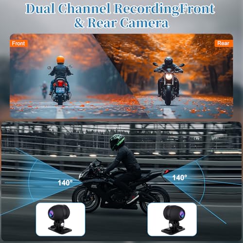 OBEST Motorcycle Camera Dash Cam MT83A 1080P+1080P Dual AHD Front Rear,Bike Dashcam with 3'' IPS Screen,GC2083 Sensor Parking Mode Waterproof Loop Recording Bike Cycle Driving Recorder