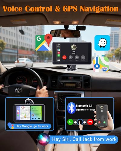 Portable Carplay Screen with Backup Camera - Bluetooth Fast Connects in 1s - size: 7.1'' Carplay Screen w/Backup Camera