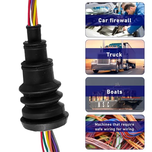 4 PCS Universal Firewall Boot, Rubber Grommets Can Accommodate 3/8 to 1 Inch Diameter Wire Bundle, Safe and Convenient Grommet for Vehicle Running Cable, Car Accessories - size: 3.72×1.82 inches