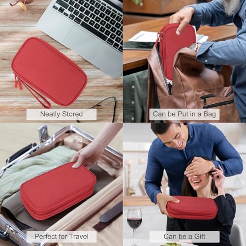 FYY Electronic Organizer, Travel Tech Pouch Bag, Medium, Red - color: Red, size: 8.3 x 5 x 2.6 inches