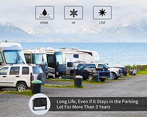 Fookoo 7" HD 1080P Wired Dual Backup Camera: 7" Dual Split Screen Monitor - color: Coal Black, size: 7 inches 2-camera