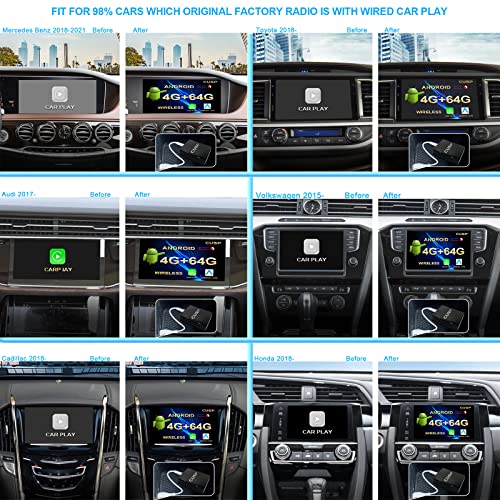 Wireless CarPlay AI Box for OEM Wired CarPlay Cars, Wireless Android Auto - color: For Factory Touch Screen Radio With Wired Car Play