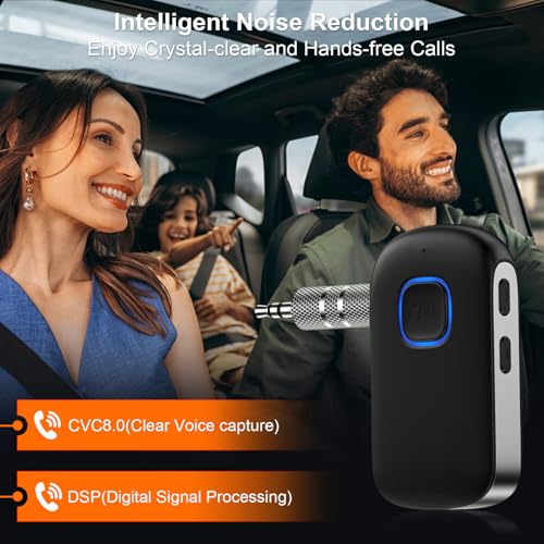 Car Bluetooth Receiver 3.5mm AUX for iPhone 17e 17 Pro Max/16 Plus Pro 15
