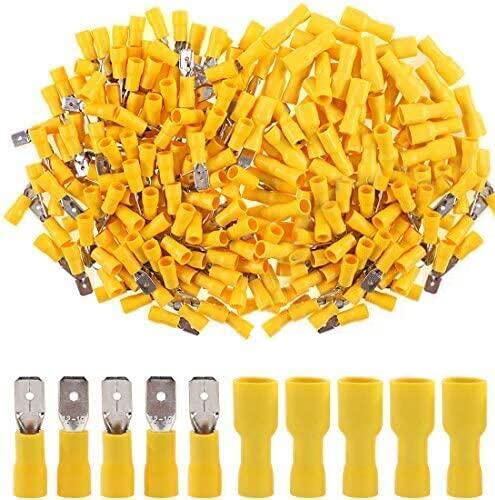 Hilitchi 100pcs 12-10 Gauge Fully Insulated Male Female Spade Quick Splice Wire Terminals Wire Crimp Connectors Set