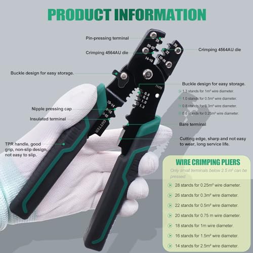 Twidec/100PCS Heat Shrink Spade Connectors Kit 22-10 AWG Female and Male Spade Terminlas Quick Disconnect Connectors Fully Insulated for Automotive Marine and Wire Crimper Tool with Stripper Cutter - color: 100PCS+Crimper Tool