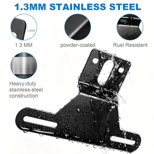 Trailer License Plate Bracket, Heavy Duty Stainless Steel Adjustable Holder