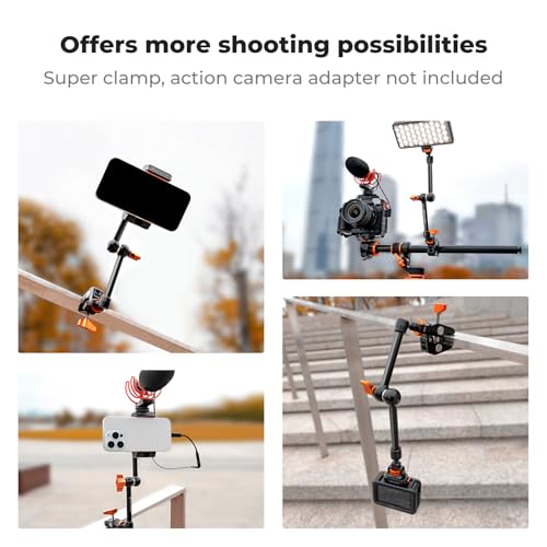 K&F CONCEPT 11" Magic Arm with ARRI 1/4" Screw 360° Ball Heads - size: 11 Inch (Arm Only)
