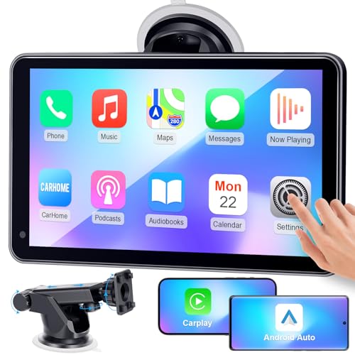 3-Min Easy Install Portable Wireless CarPlay Screen: Upgrade for Older Cars - size: 7'' Carplay Screen