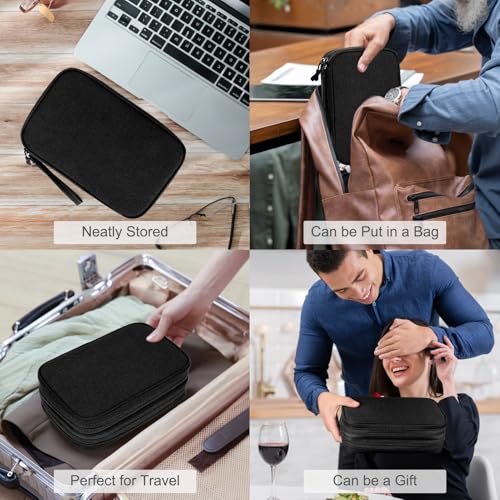 FYY Electronic Organizer, Travel Tech Pouch Bag, Large, Black - color: Black, size: 9.1 x 5.9 x 3.15 inches