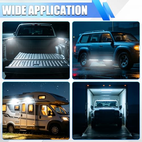 LED Truck Bed Lights with On/Off Switch & Extension Wiring Kit, Waterproof 6000K White 132 LEDs Cargo Pickup Truck Bed Lighting Strip for Truck Pickup SUV Cargo Van RV Boat, 2 PCS
