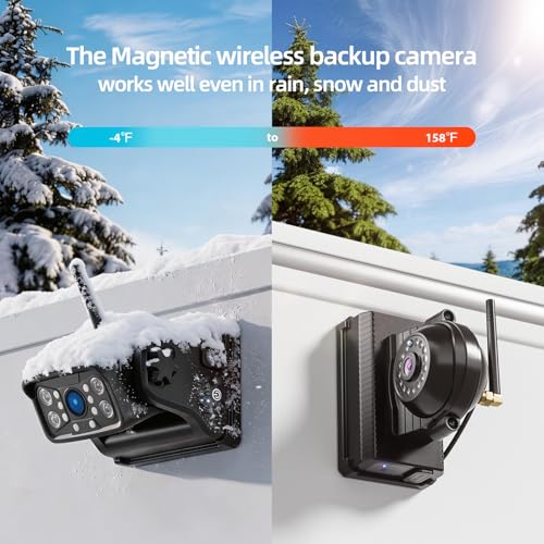 Magnetic RV Wireless Backup Camera, HD 1080P 10" Loop Recording Monitor, 2-Rear View 2-Side View Cameras Wireless System for RV Trailer Trucks, Built-in 9600mAh Battery, Night Vision- ZEROXCLUB BC104 - size: 10" 4-Cam