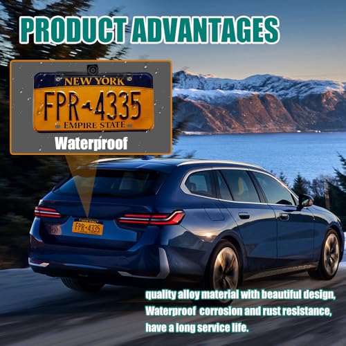 Backup Camera Mount with License Plate Holder and Universal Mirror Bracket