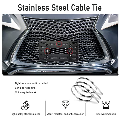 BGGTMO Front License Plate Mounting Kit- License Plate Bracket Holder - color: With Thin Edge Frame
