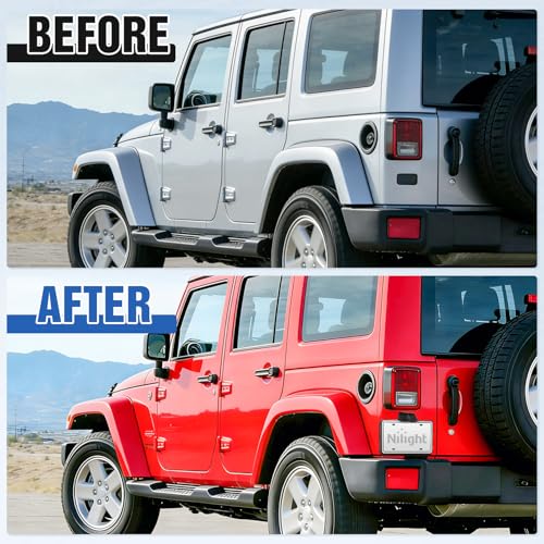 Nilight Rear License Plate Holder with Light for JK JKU 2007-2018 - color: Jeep Wrangler JK 2007-2018