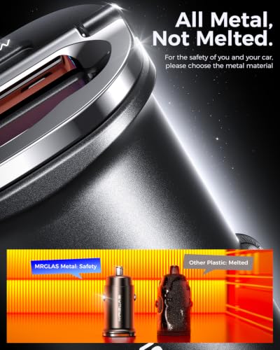 【업그레이드】 125W 차량용 충전기 USB C 고속 충전, 담배 라이터 충전기 - color: 블랙.