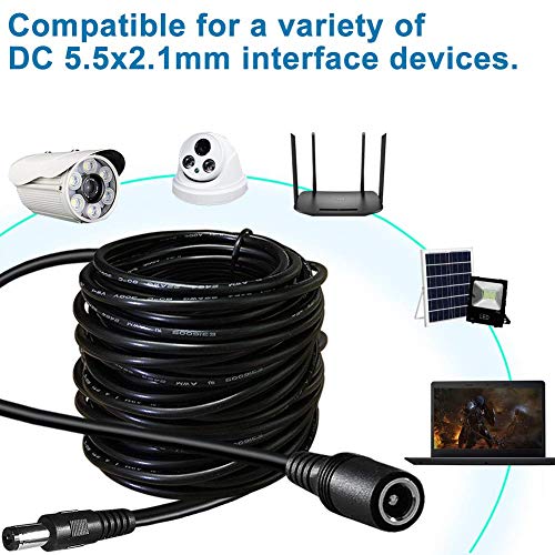 Dc Power Extension Cable,5.5mm x 2.1mm 12v Extension Cord 20FT Security Camera Cable DC Male to Female Extender Wire for CCTV IP Indoor Camera Dvr Standalone LED Strip,DC Supply Adapter - size: 20FT