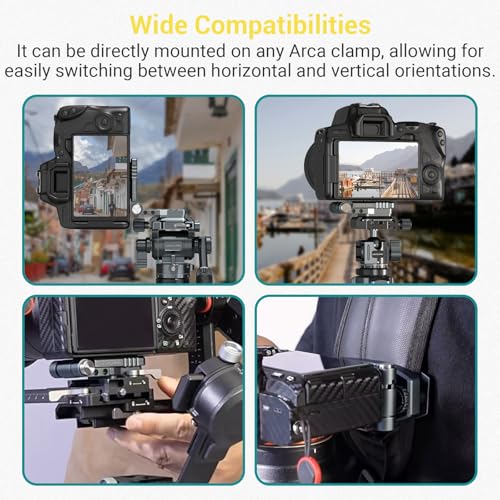 Foldable DSLR Camera L Bracket,Lightweight Camera L Bracket Vertical Horizontal Switching Tripod Quick Release Plate Compatible with Canon Nikon Sony DJI Osmo Ronin Zhiyun Stabilizer Tripod - color: Gray-L Bracket