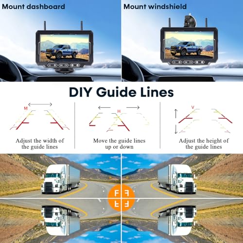 1080P HD Wireless Backup Camera - 1 Minute Magnetic Easy Install No Wiring - size: 7" Backup Camera for Truck