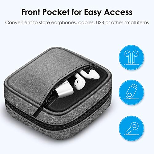 FINPAC Charger Case for MacBook, Small Electronic Organizer Pouch Bag - color: Black and Gray