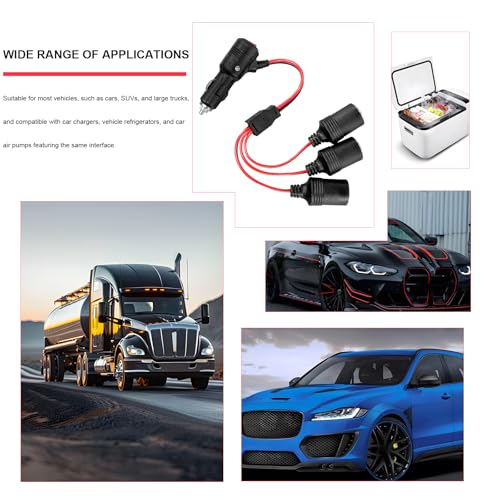 Car Cigarette Lighter Splitter, 12V/ 24V 1 to 3 Automotive Power Charger Port Socket, 3 Way Y-Adapter Cigarette Lighter Extension Cable with On/Off Switch, Car Accessories - color: 3-Way