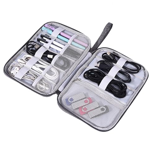 Organizer Case Small Electronic Devices USB Charger Accessories Mouse Phone Cable SD Power Bank Earphone - color: Medium-Sky Blue