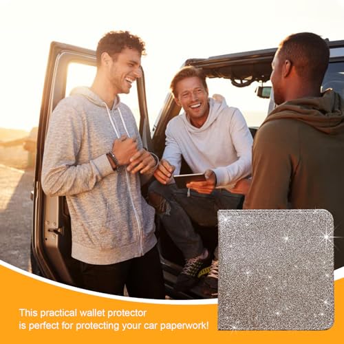 Kewucn Car Registration and Insurance Holder, Leather Auto Glove Box Organizer with Magnetic Shut, Vehicle Compartment Accessories Case for Cards, Driver License & Essential Documents - color: Small-Champagne