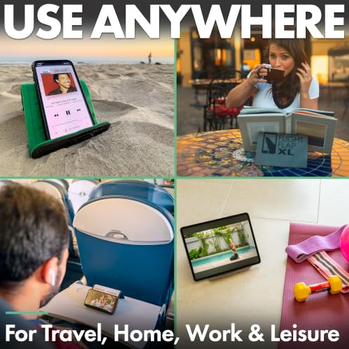 Flight Flap Airplane Phone Holder - Foldable Phone Stand for Plane Travel - color: Boho Green, size: Large