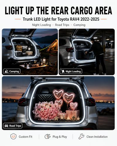 Trunk LED Light Strip for Toyota RAV4 2022-2025, Cool White Cargo Light - color: 2022-2025 RAV4(White)