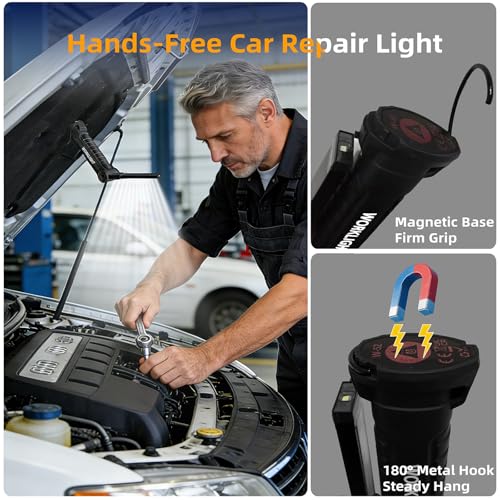 Tool Gifts for Men Him Dad Husband LED Rechargeable Work Light for Mechanic - color: Black