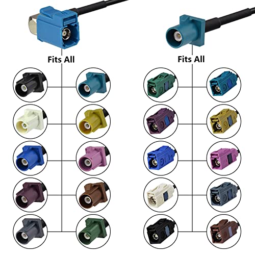 Superbat Fakra to RCA Adapter 6inch RCA Female to Blue Fakra Z Female Cable - color: Fakra Z female to RCA female