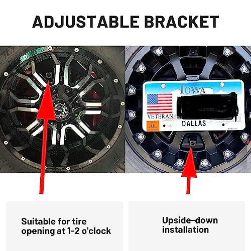 EWAY Classic 3.0 Adjustable Spare Tire Backup Camera for Jeep Wrangler JK JKU Rubicon Sahara Sport Unlimited 2007-2018, Heavy-Duty Metal Housing Rear View Reverse Parking Off-Road Wheel Mount Camera