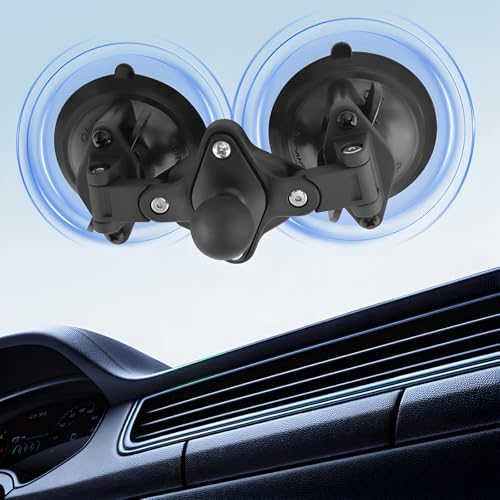Dual Suction Cup Mount Base with 1-Inch Ball, Compatible with RAM Mounts B Size Double Socket Arms & 25mm Ball Systems - style: Dual Suction Cup