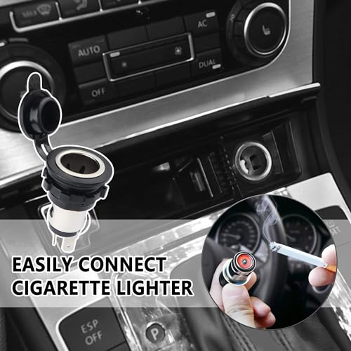 Car Cigarette Lighter Socket,Dustproof Automotive Replacement 12V Power Outlet,Universal Cigarette Lighter Outlet Car Accessories Interior for Car Truck SUV (Cigarette Lighter Set) - color: Cigarette Lighter Set