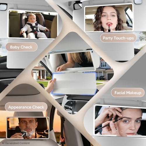 Upgraded Car Sun Visor Mirror Vanity as Gifts for Women Girl Men Makeup