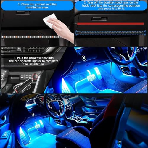 Car LED Lights, RGB Smart Car Interior Lights, App Remote Control - color: RGB 48SMD