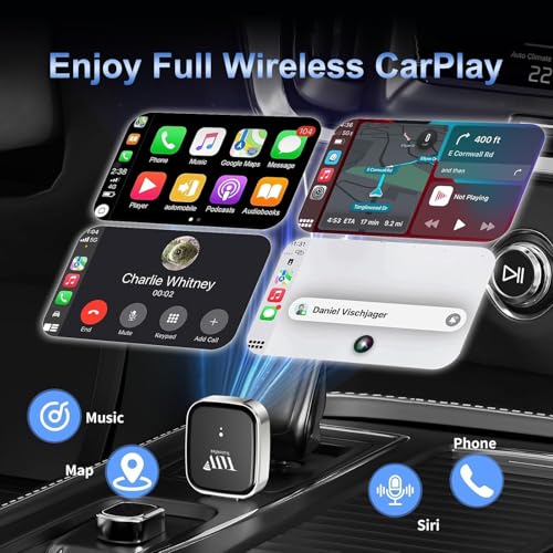 Mini Wireless Adapter for Carplay & Android Auto, 2026 Upgraded, Converts Wired to Wireless CarPlay Dongle, Plug & Play, Fast Stable Connection, Compact Design for iPhone & Android with USB/USB-C - color: Metal