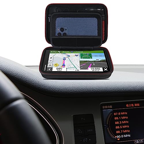 Elonbo GPS Carrying Case for 6-7 Inch Garmin DriveSmart 76/66/65/61, DriveCam 76, Garmin RV 780/795/dezl OTR700/OTR610 Garmin Catalyst GPS Navigator System, Pocket Fits Car Charger USB Cable,Black - color: Black--6-7 Inch GPS